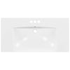 Chic White Resin Vanity Sink - Three Hole Design