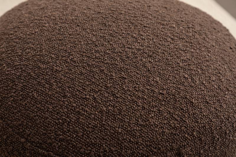 Chic Brown Boucle Ottoman