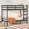 Chic Black Twin Bunk Bed in Solid Wood