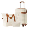 Chic Travel Trio: Lightweight Cream Carry-On Luggage Set
