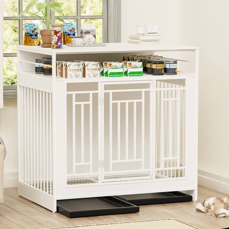 Stylish Wooden Dog Crate with Storage for Large Dogs