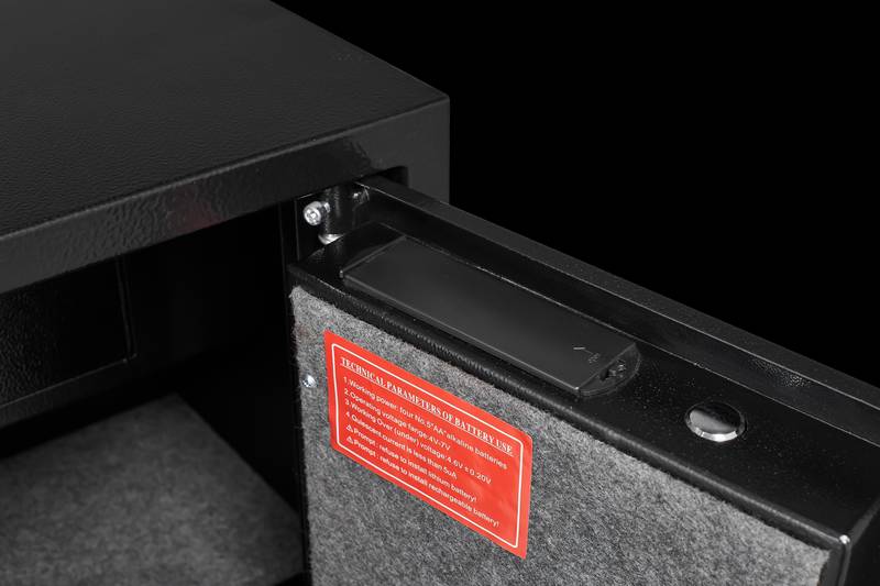 Black Steel Gun Safe with LED Lights & Removable Shelf