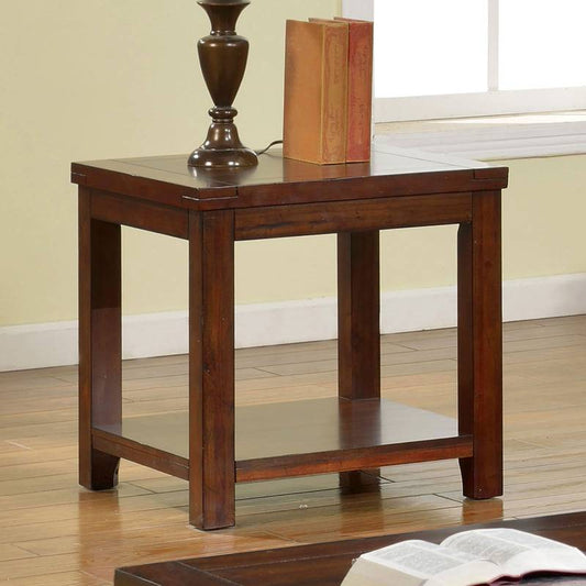 Charming Cherry End Table with Open Shelf