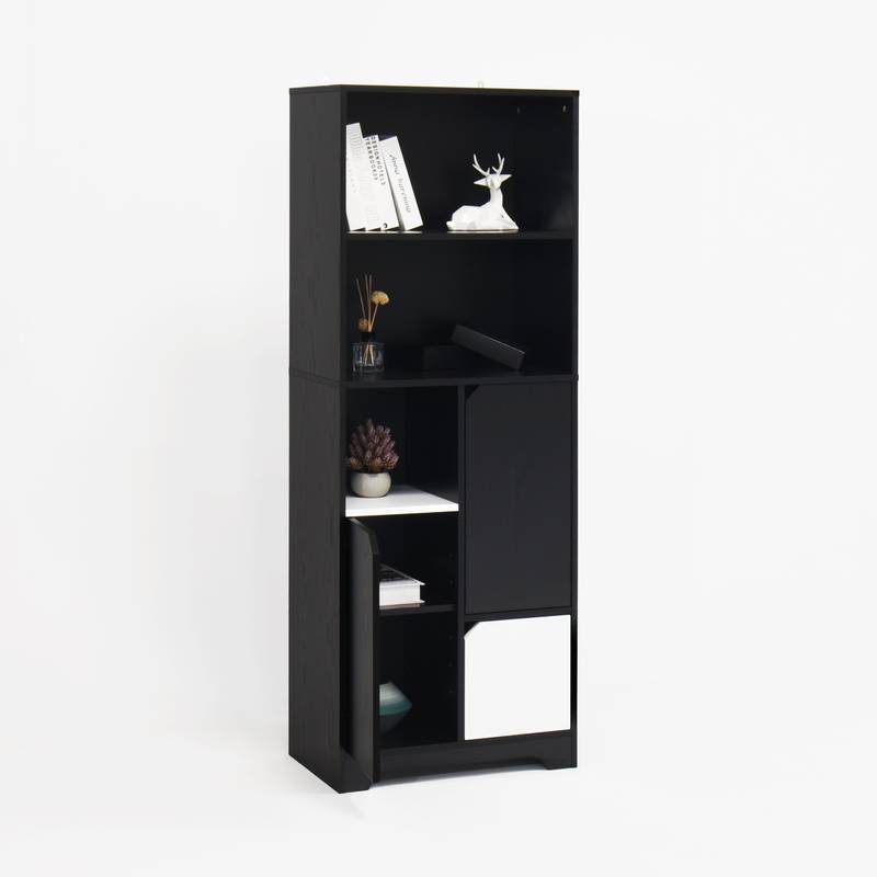 Sleek Storage Bookcase with Doors & Drawer