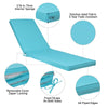 Sky Blue Outdoor Lounge Chair Cushions - Set of Two