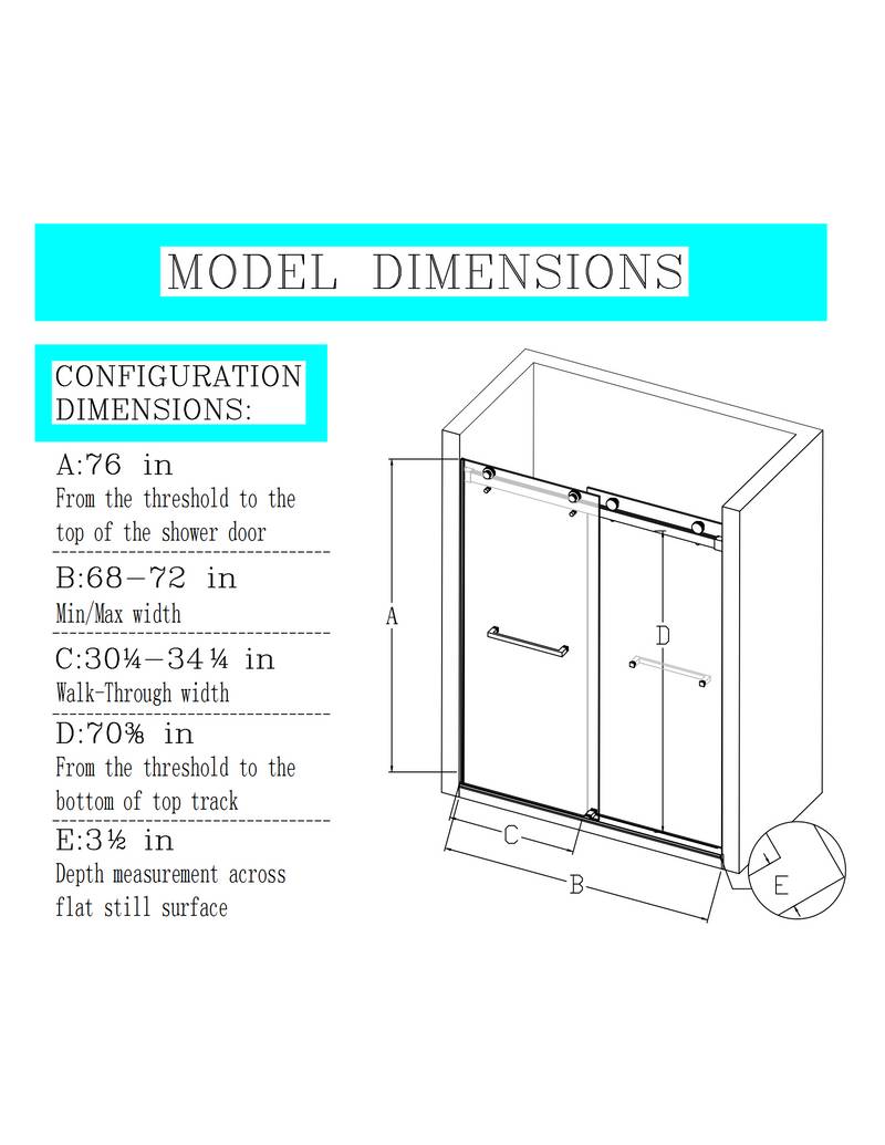 Sleek Matte Black Soft-Close Shower Door