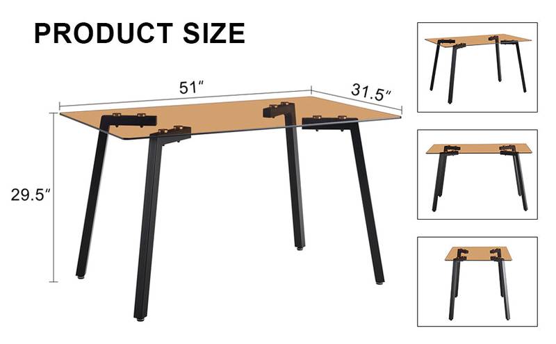 Sleek Brown Glass Dining Table