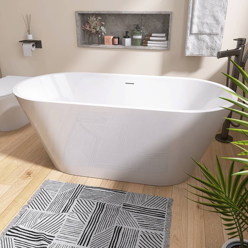 Luxurious Oval Soaking Tub with Modern Features