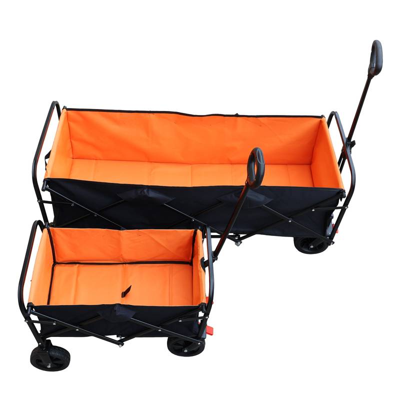 Ultimate Folding Wagon - Garden & Beach Buddy in Black & Orange