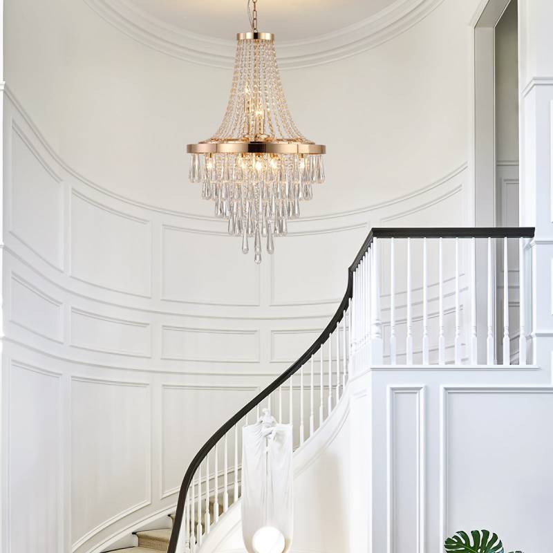 Gleaming Gold Crystal Chandelier – Luxe Lighting for Every Space