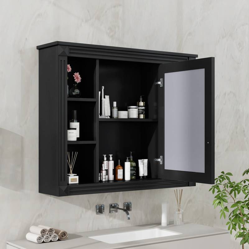 Sleek Bathroom Mirror Cabinet with Shelves