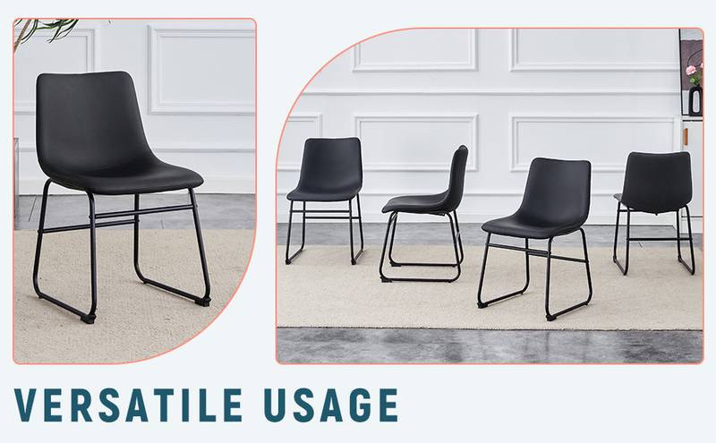 Sleek Black PU Leather Chair