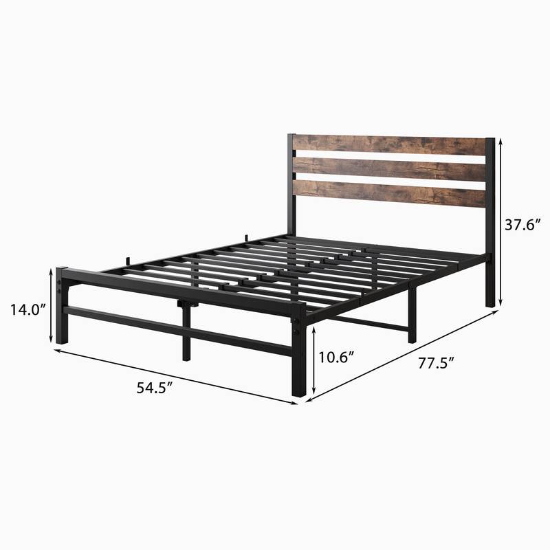 Rustic Vintage Platform Bed Frame