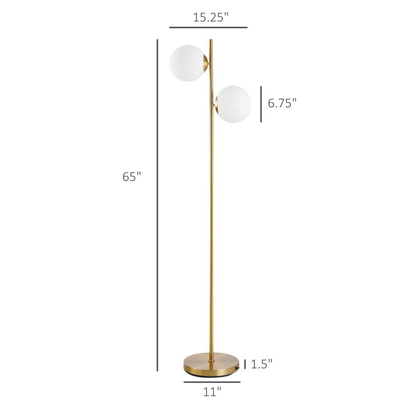 Stylish Glass Shade Floor Lamp