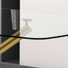 Sleek Glass Dining Table with Golden Touch
