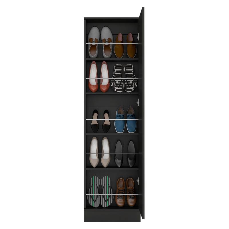 Chic Mirror Shoe Rack with Shelves
