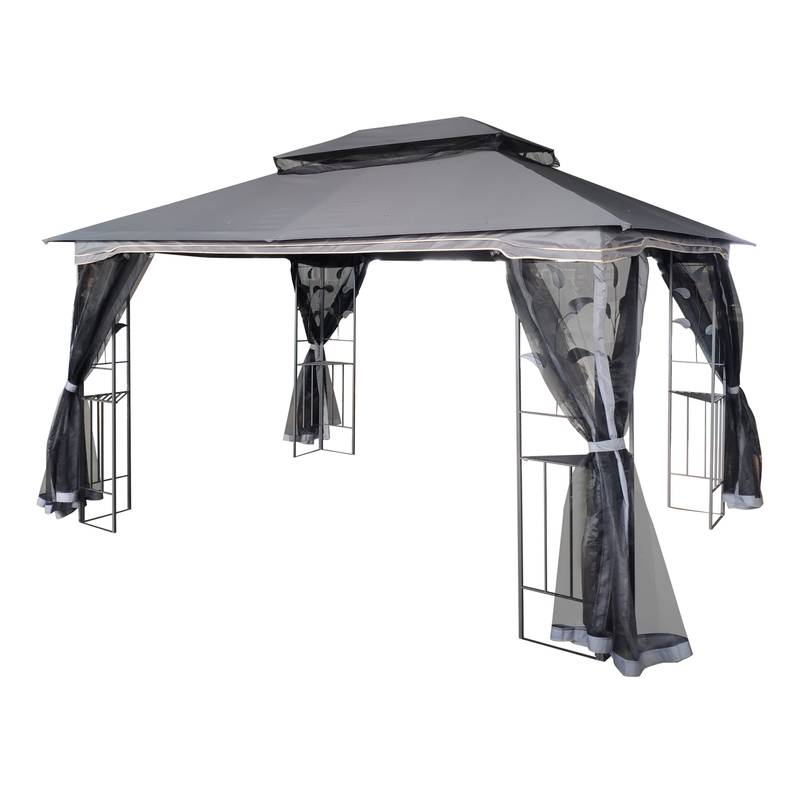 Cozy Outdoor Gazebo with Ventilated Roof & Mosquito Net
