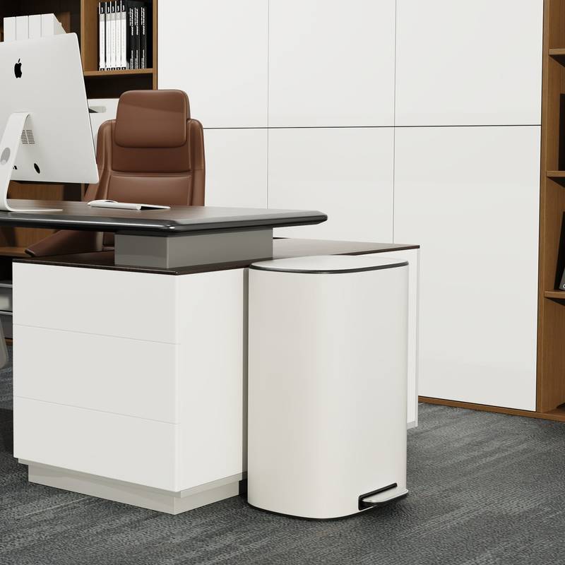 Sleek Step-On Soft Close Trash Can