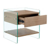 Chic Glass-Top Nightstand with Drawers