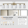 Golden Glow Vanity Light with Frosted Shades