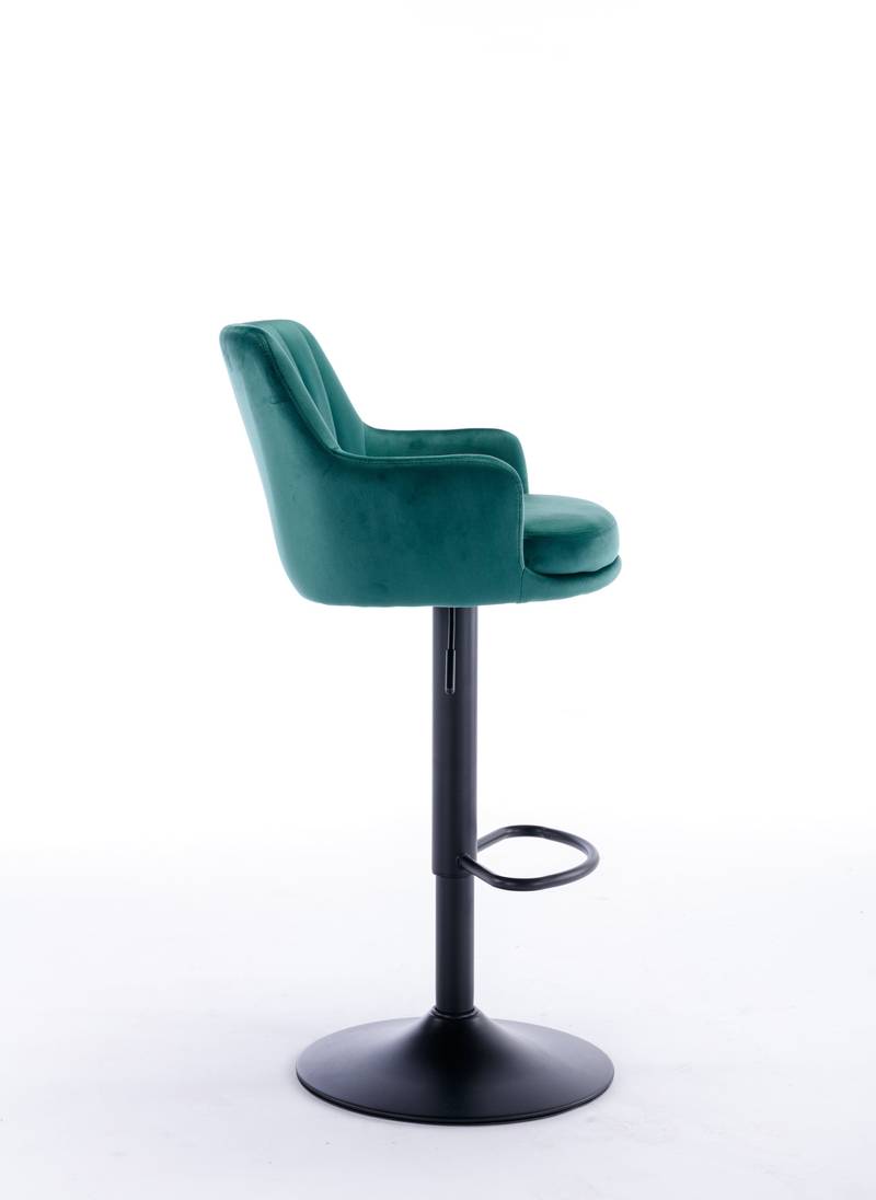 Chic Green Adjustable Bar Stools - Perfect for Kitchen or Pub