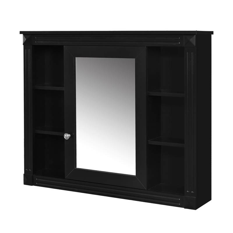 Sleek Black Bathroom Vanity with Mirror & Soft-Close Storage