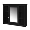 Sleek Black Bathroom Vanity with Mirror & Soft-Close Storage