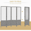 Chic Folding Room Divider - Portable Privacy Screen in Distressed Gray