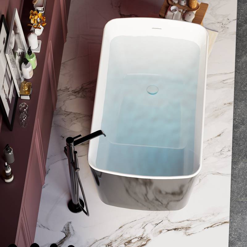 Sleek Black Square Soaking Tub: Japanese Design for Ultimate Relaxation