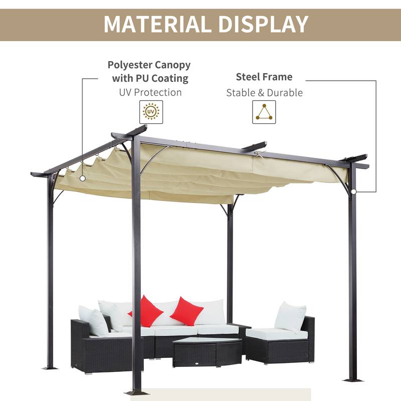 Sunny Retreat Adjustable Pergola Canopy - Stylish Outdoor Shade for Your Backyard