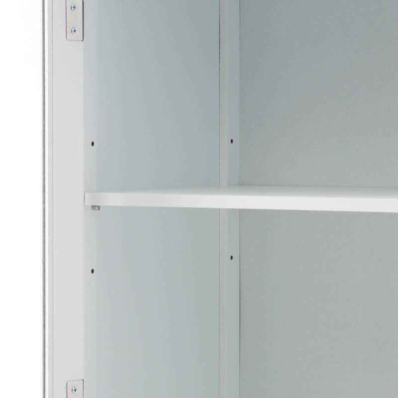 Chic Tall Bathroom Cabinet with Glass Doors & Adjustable Shelves