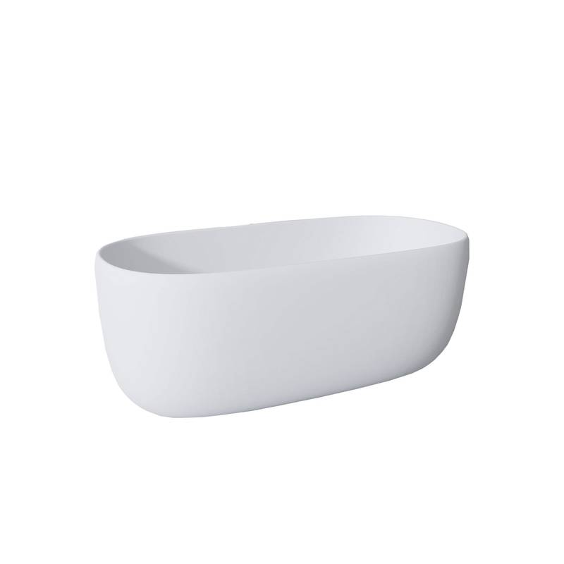 Modern Soaking Bathtub in White