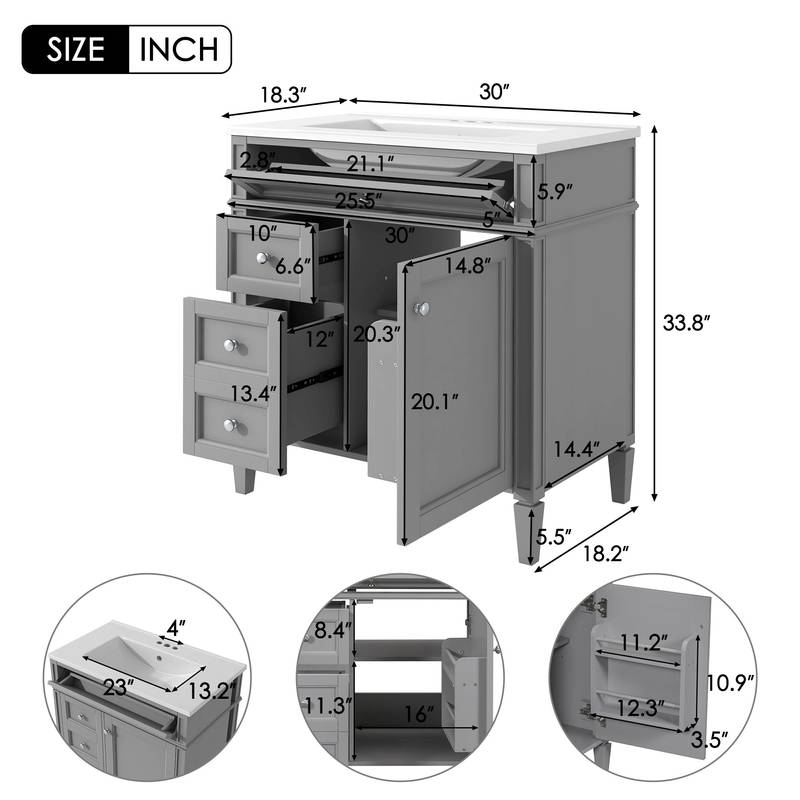 Chic Modern Bathroom Vanity with Stylish Sink and Ample Storage