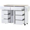 Stylish Kitchen Cart with Wood Top & Easy-Glide Drawers