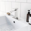 Sleek Stainless Steel Bathroom Faucet with Deckplate and Drain