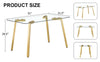 Sleek Gold-Trim Glass Dining Table