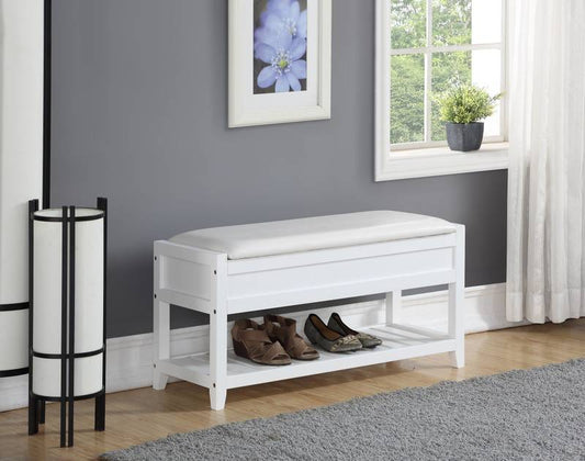 Chic Shoe Storage Bench in White