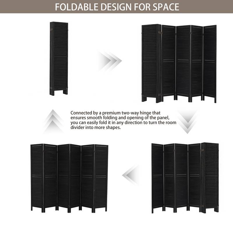 Versatile Wood Folding Room Divider – Stylish Privacy Screen for Any Space
