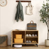 Chic Rattan Shoe Cabinet with Wooden Handle