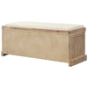 Chic Rustic Storage Bench with Woven Baskets and Cozy Cushion