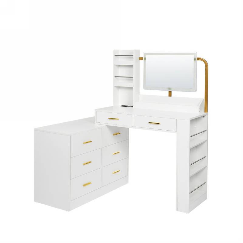 Sleek White 8-Drawer Dresser - Stylish Storage Solution for Your Bedroom