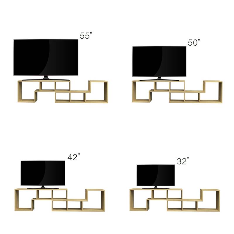 Chic Oak L-Shaped TV Stand & Bookcase