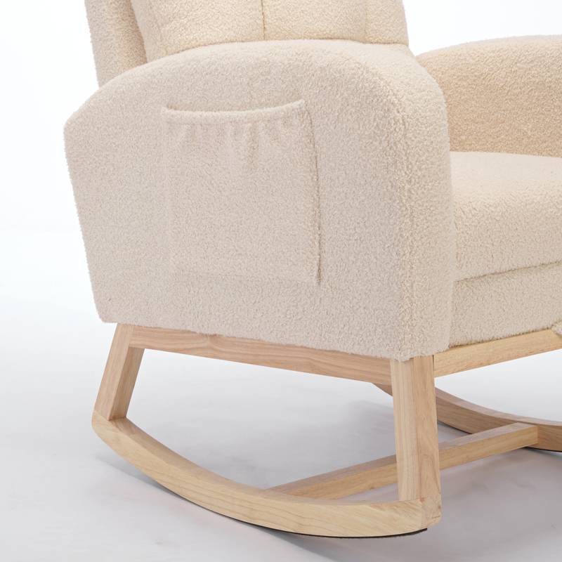 Cozy Rocking Lounge Chair with Footrest & Side Pocket