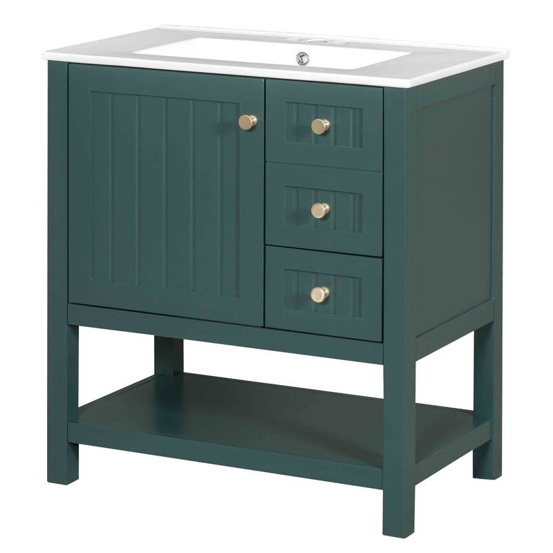 Chic Bathroom Vanity with Ceramic Sink