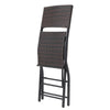 Chic Foldable Wicker Patio Bar Stools - Set of Two