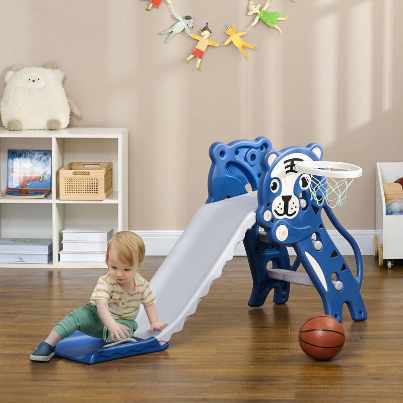 Cozy Indoor Slide & Hoop for Toddlers