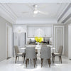 Sleek White LED Ceiling Fan with Remote Control and Reversible Blades