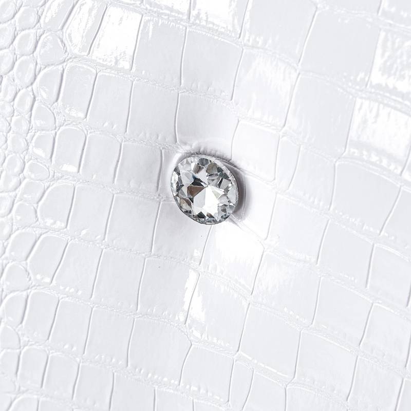 Chic Alligator Skin Dining Chairs with Crystal Accents