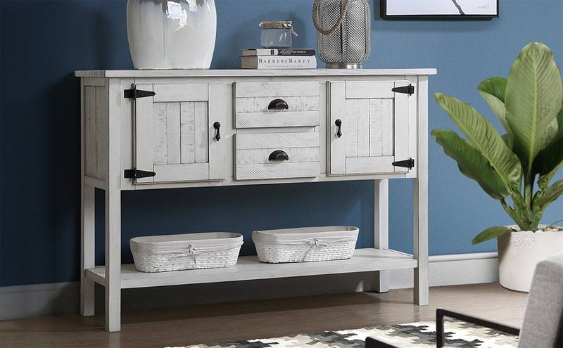 Chic Vintage Wood Sideboard with Storage and Style