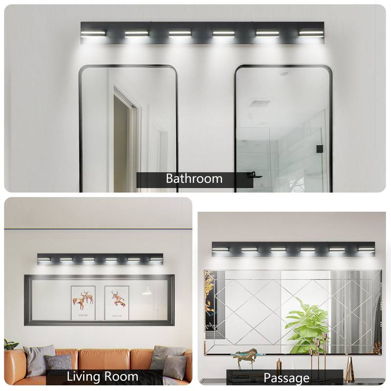 Sleek Black LED Bathroom Vanity Light